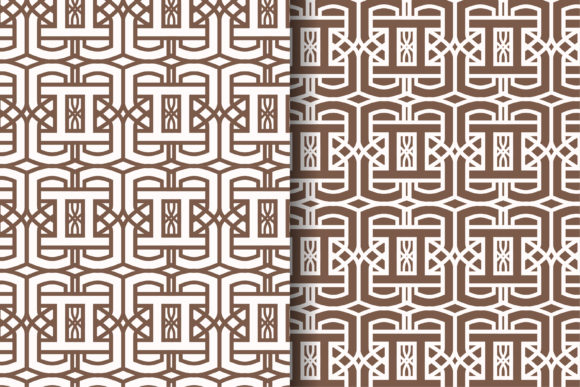 Brown Geometric Pattern Outline Bold Graphics