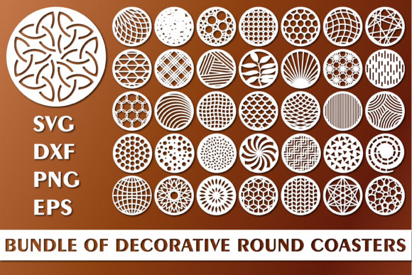Bundle of Decorative Circle Coasters: Graphics & Crafts for Local Business
