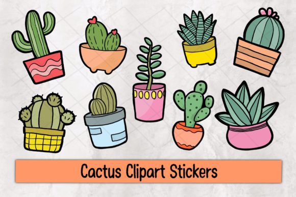 Cactus Clipart Stickers: Graphics & Illustrations for Handmade Creators