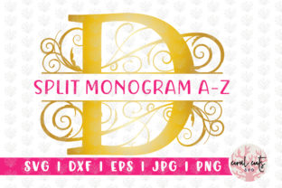 Decorative Swirl Split Monogram a to Z