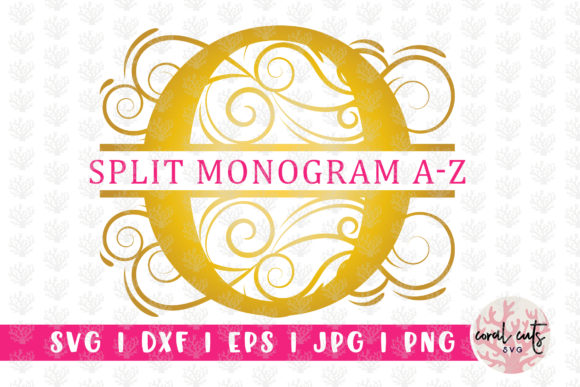 Decorative Swirl Split Monogram for Crafts and Graphics