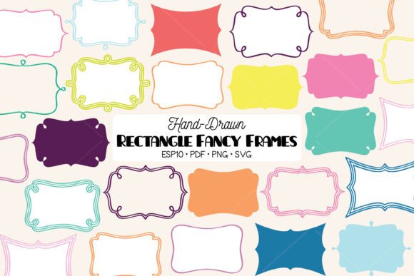 Fancy Color Rectangular Frames Border Graphics