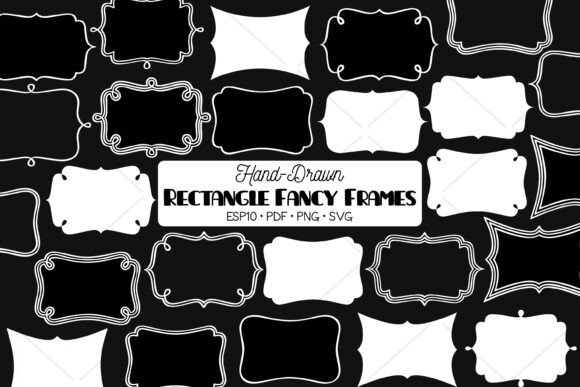Fancy White Rectangular Frames Border