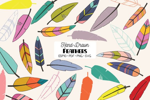Hand Drawn Color Feathers Bird, Aztec Graphics