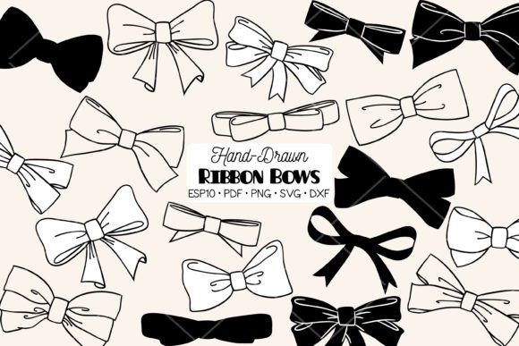 Hand Drawn Ribbon Bow Tie Illustration Graphics