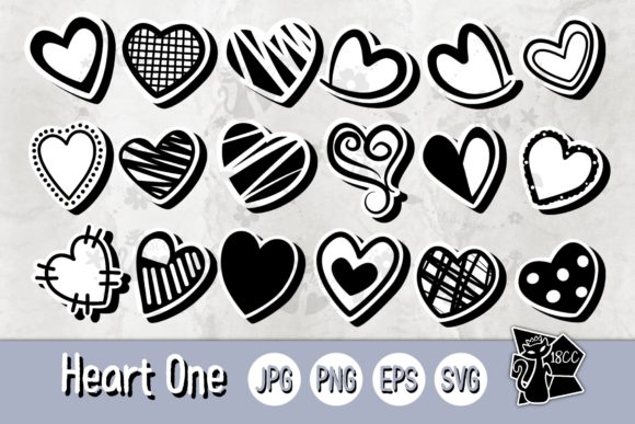 Heart One Clipart Stickers: Graphics for Local Business Branding