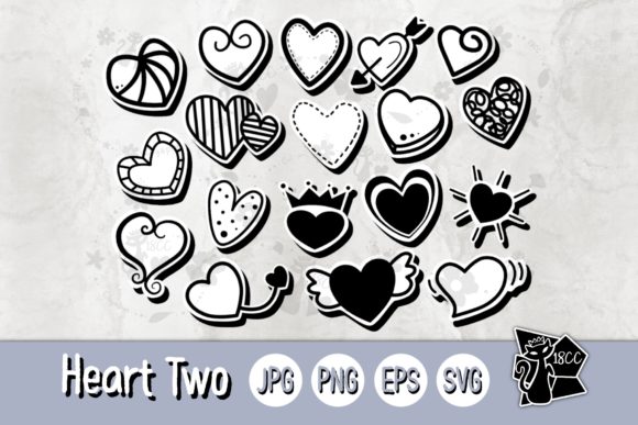 Heart Two Clipart Stickers: Graphics & Illustrations for Digital Sellers