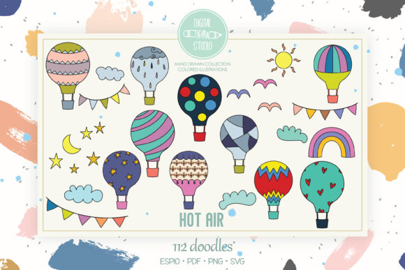Hot Air Balloons, Color, Cloud, Rainbow Graphics