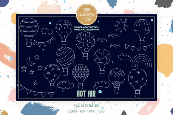 Hot Air Balloons, White, Cloud, Rainbow Graphics