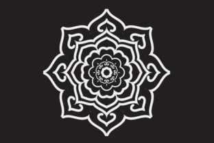 Mandala Graphic Design with White Outline