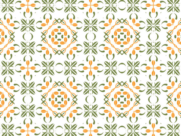 Pattern Green Orange Ornament Graphics