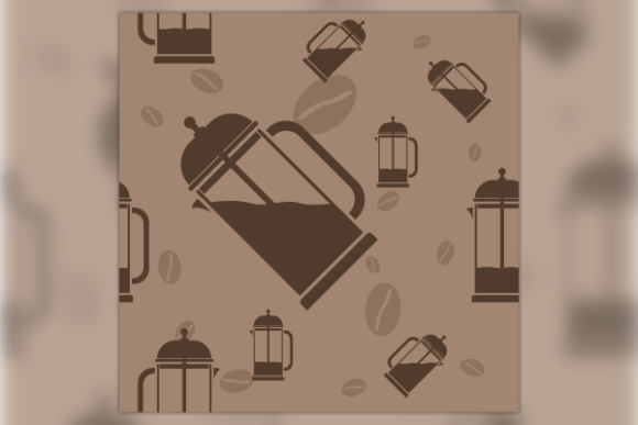 Plunger Coffee Maker Seamless Pattern