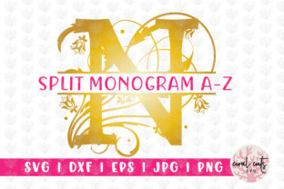 Split Monogram Decorative Swirl Letters: Graphics for Crafts and Commercial Design