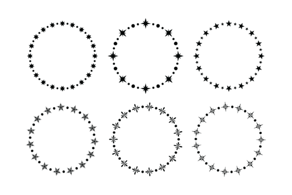 Star and Snowflake Frame Clip Art Set