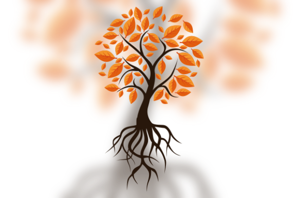 Vector Art of a Tree on Autumn Season