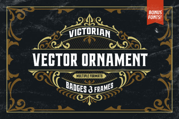 Victorian Ornaments Vector Bonus: Graphics & Decorative Elements