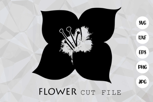 Vintage Lily Flower Decorative Cut File